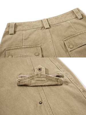 Cargo pants – Khaki waist and flap close-ups | XoKool