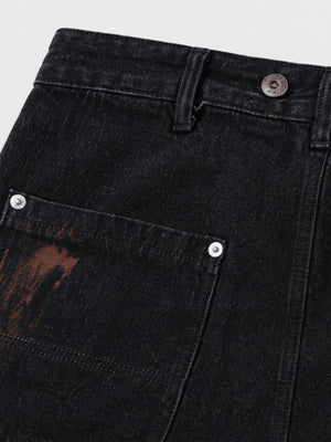 Studded flame jorts – waist + pocket close-up | XoKool