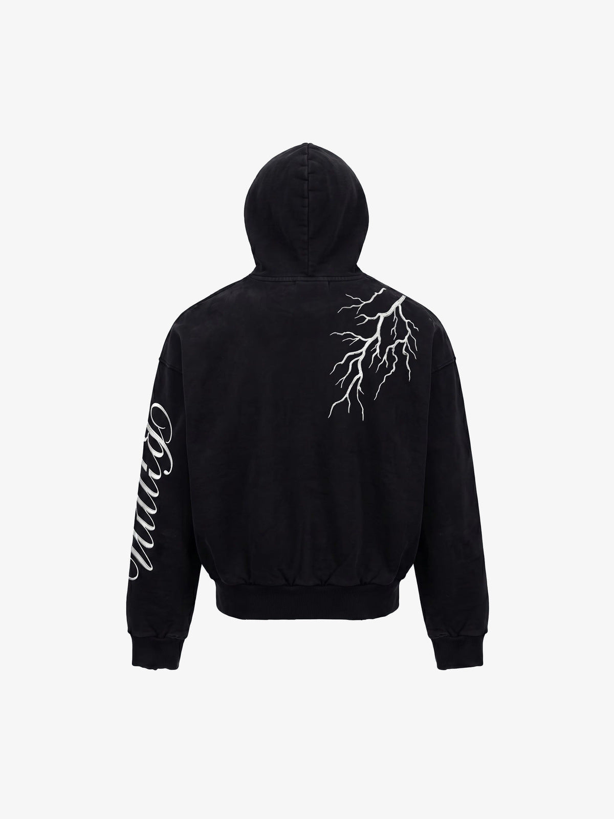 Zip Hoodie mit Blitz – Schwarz, Rückansicht | XoKool