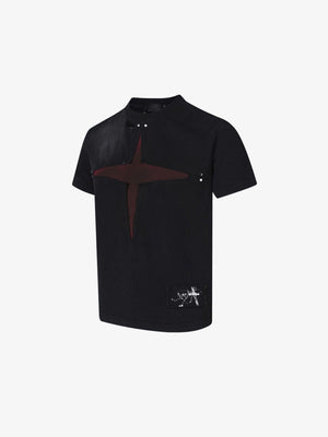 Cross cut-out tee – front 3/4 flat view | XoKool