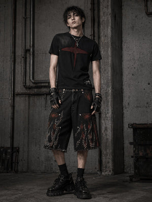 Cross cut-out tee – on model, full length | XoKool