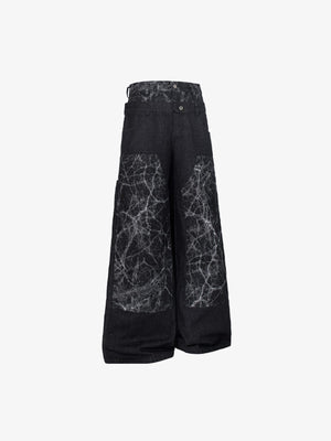 Marmor-Print Jeans – seitlich, Flat Lay | XoKool