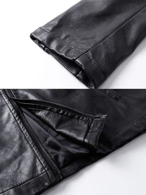Chaqueta cafe racer de cuero sintético – detalles de la manga y la cremallera del bolsillo | XoKool