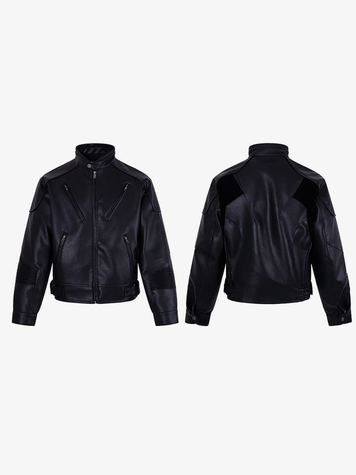 Giacca biker in ecopelle – fronte e retro flat lay | XoKool