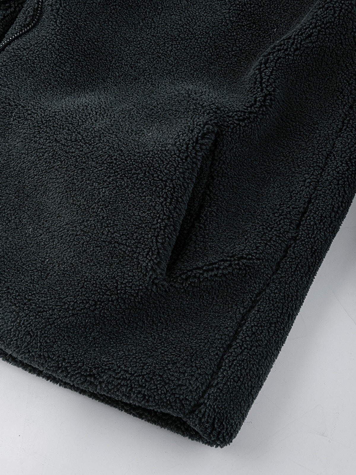 Fleece hooded jacket – pocket close-up | XoKool