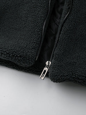 Fleece hooded jacket – zip and quilted lining close-up | XoKool
