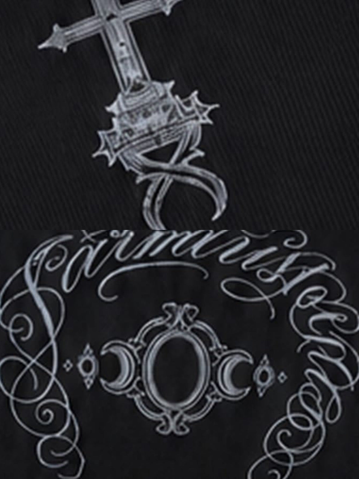 Gothic cross tank top – back graphic close-up | XoKool
