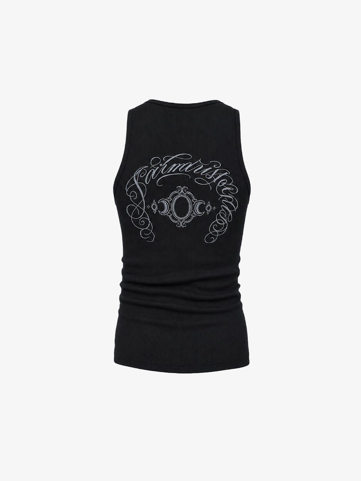 Gothic cross tank top – Black, back flat | XoKool