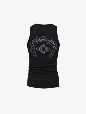 Gothic cross tank top – Black, back flat | XoKool