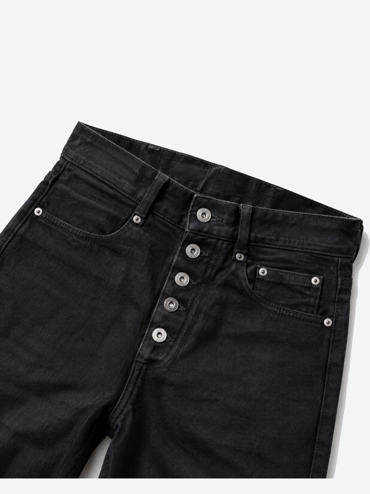 Black Grommet Jeans – button fly close-up | XoKool