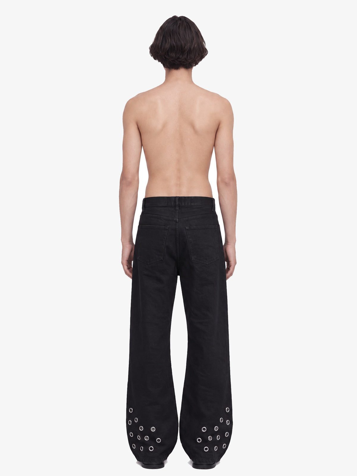 Black Grommet Jeans – on model, back | XoKool
