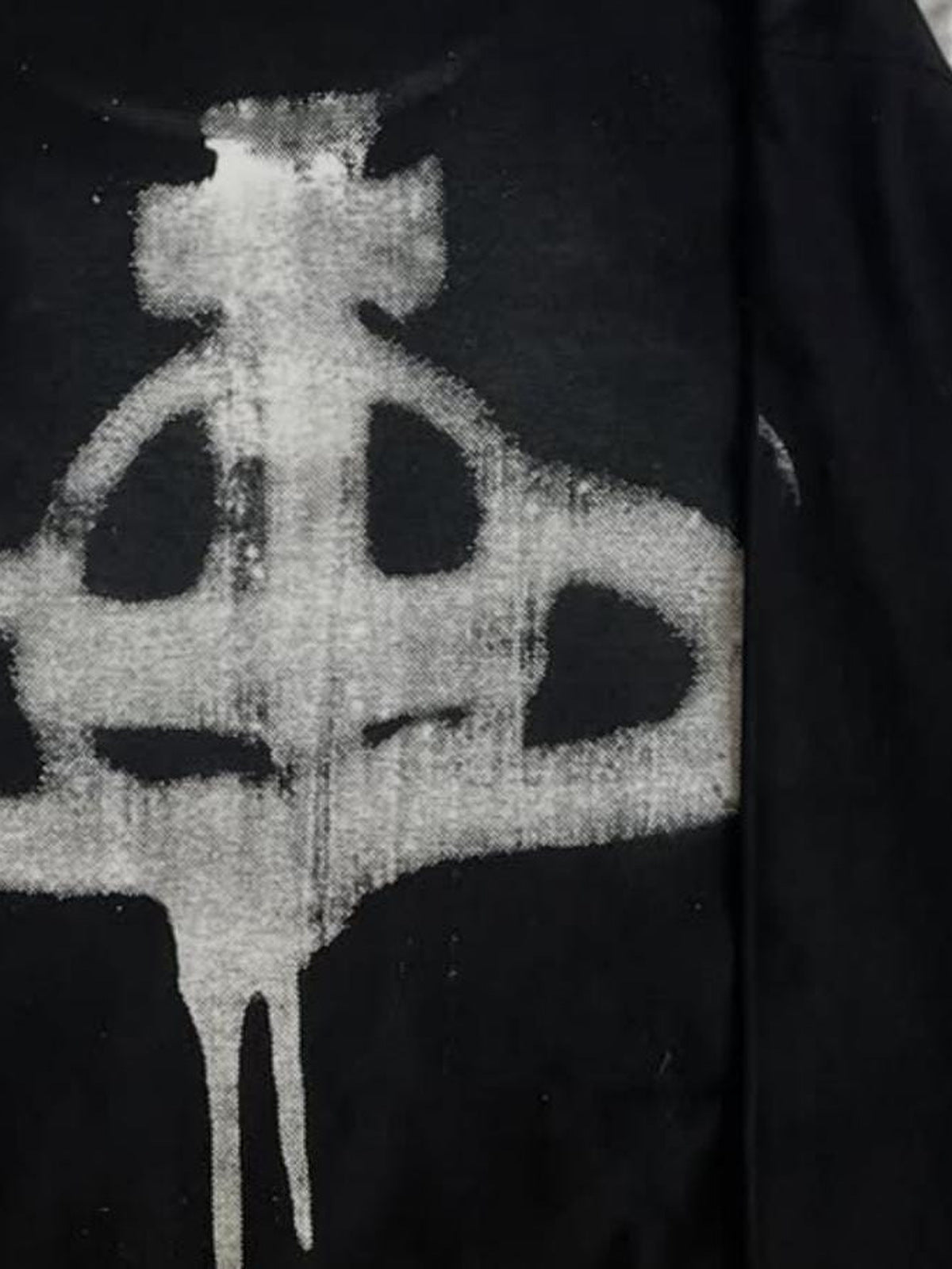 Paint drip long sleeve shirt – back print close-up | XoKool