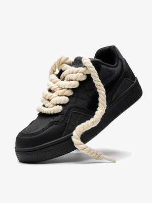 Rope lace sneakers – angled, lace hanging | XoKool