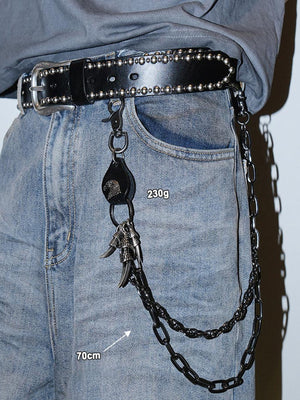 Cadena para pantalón con charms – sobre jeans, cadena con charm de águila/garra (70 cm) | XoKool