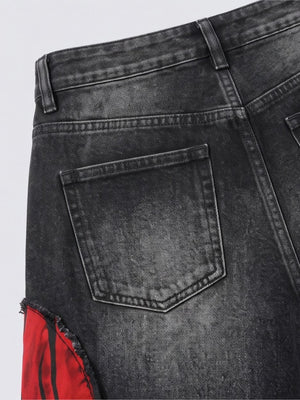 Flammen-Jeans – Gesäßtasche und Einsatz im Detail | XoKool