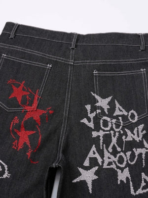 Schwarze Strass-Jeans – Strass auf den Gesäßtaschen im Detail | XoKool