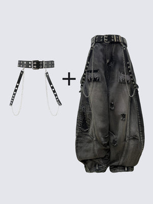 Black ripped barrel jeans – styled set | XoKool