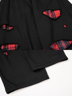 Ripped Karo Jogginghose – Karo-Cut-out im Detail | XoKool
