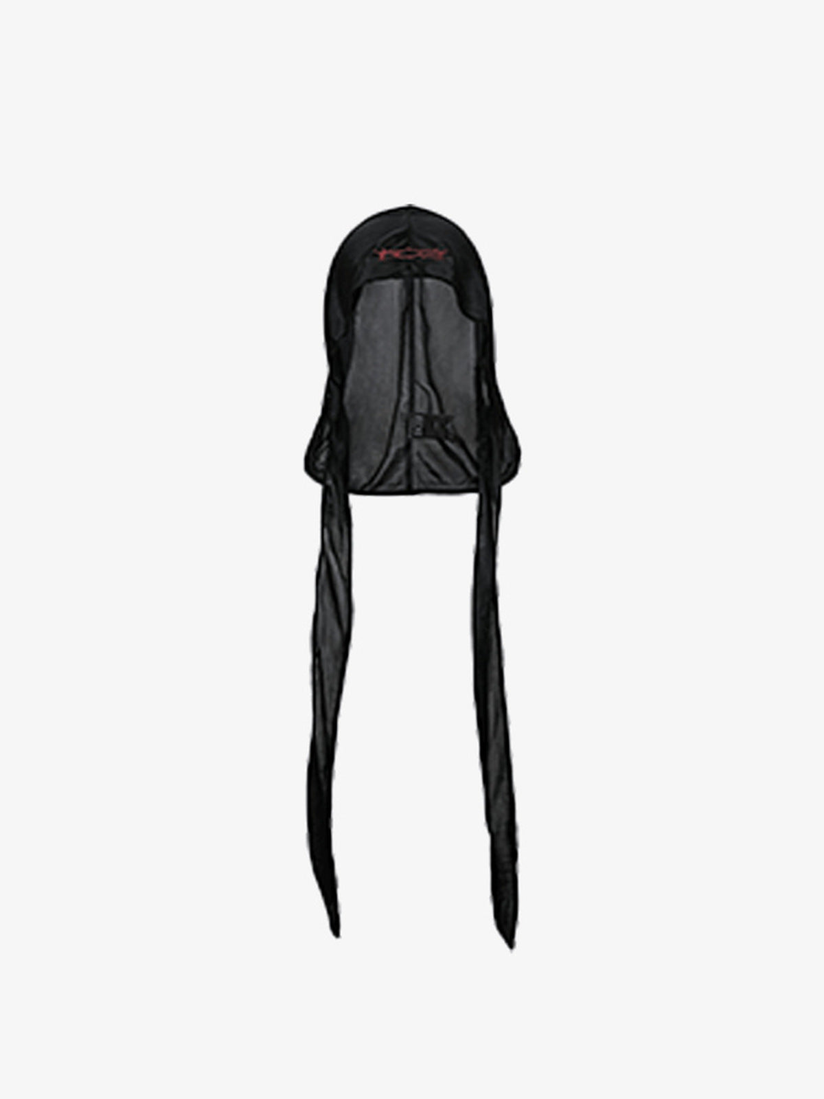 Schwarzes seidiges Durag mit langen Bindebändern – Schwarz, Vorderansicht (Duplikat von 0) | XoKool