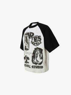 Raglan Graphic T-Shirt – Schrägansicht von vorne | XoKool