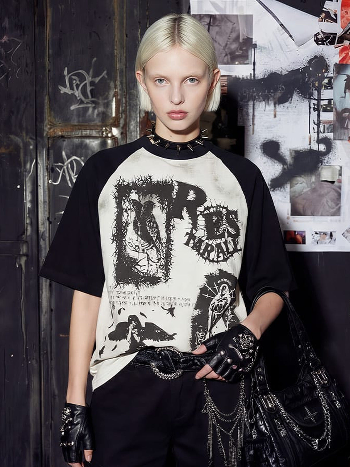 Raglan Graphic T-Shirt – am weiblichen Model, vorne | XoKool