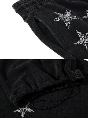 Jogginghose mit Stern – Nahaufnahmen von Stern-Detail und Saum mit Kordelstopper | XoKool