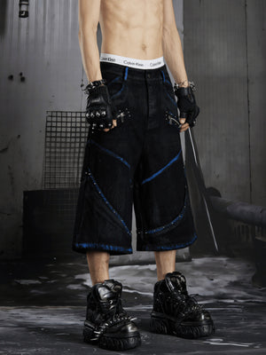 Studded jorts – on model, side | XoKool