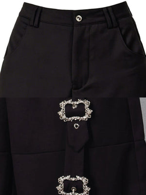 Black tailored shorts – waistband and buckle close-up | XoKool