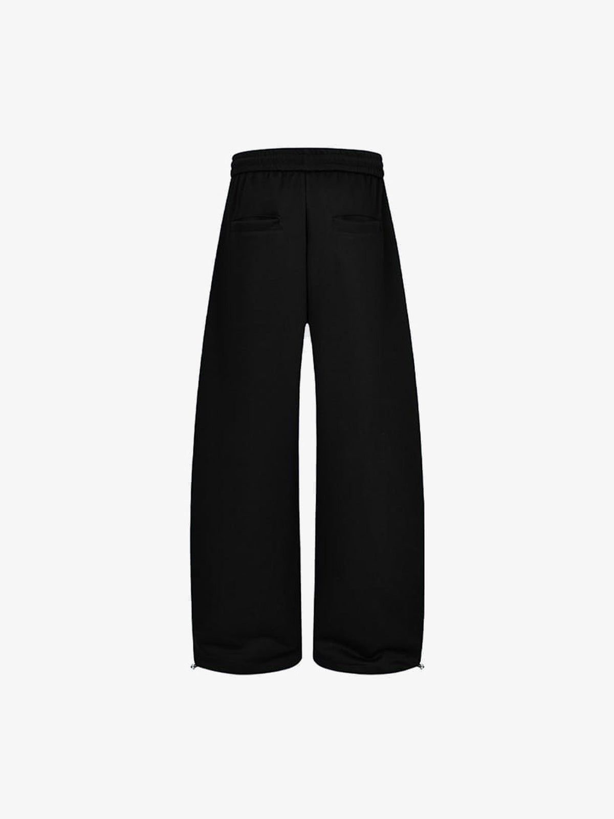 Pantalones deportivos negros de pierna ancha con estampado tribal – negro, espalda en plano | XoKool