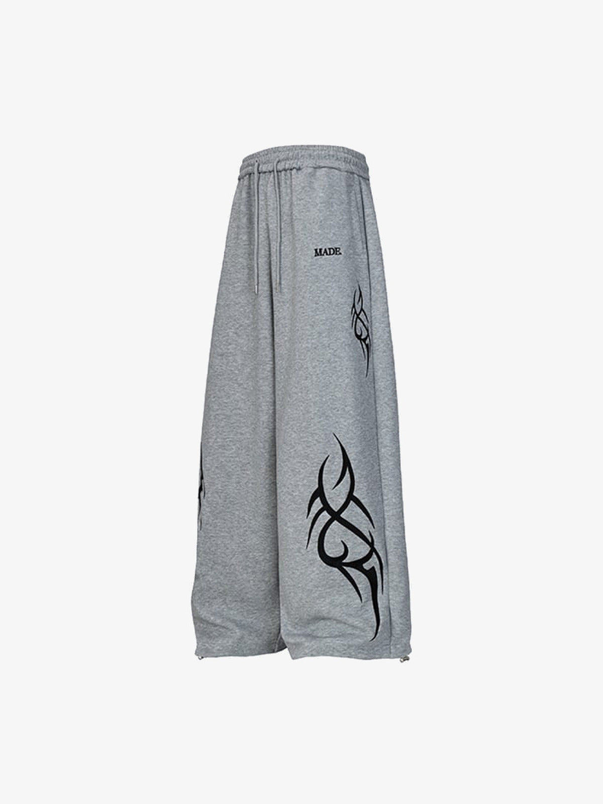Pantalones deportivos tribales – gris, lateral en plano | XoKool