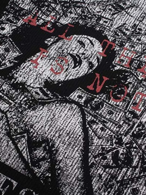 Waffle long sleeve graphic tee – money collage close-up | XoKool
