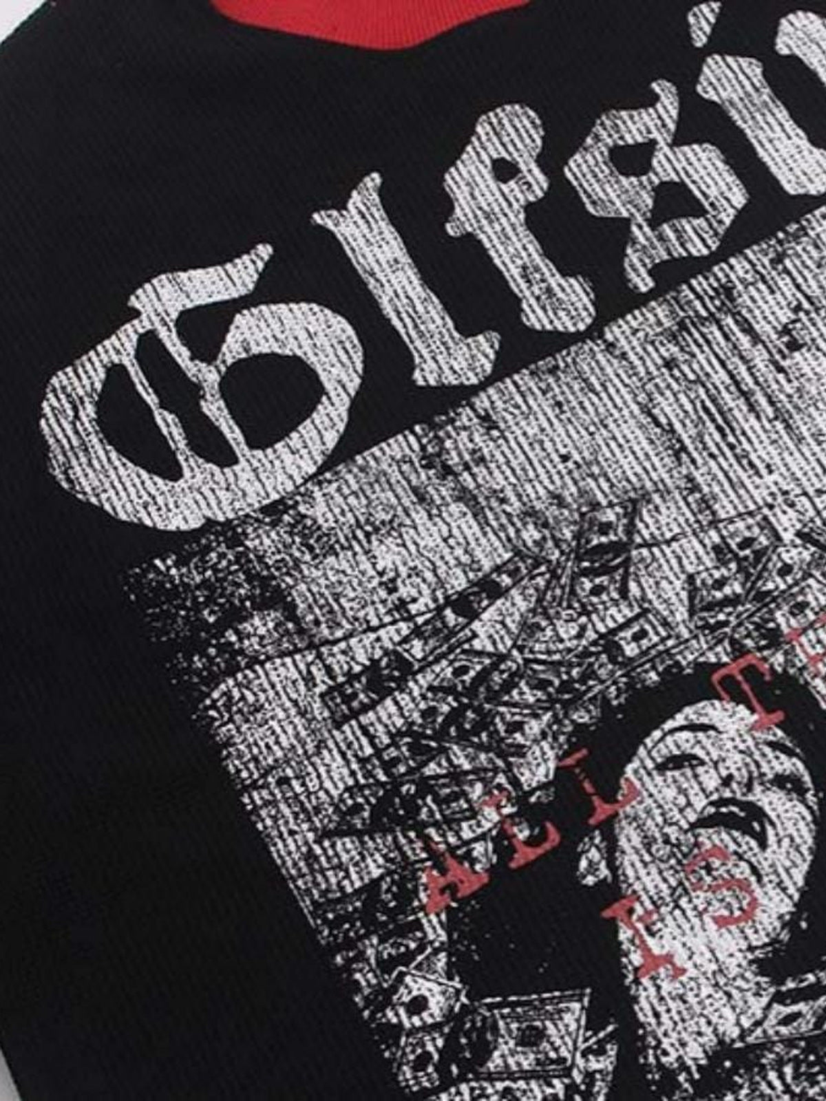 Waffle long sleeve graphic tee – print close-up | XoKool