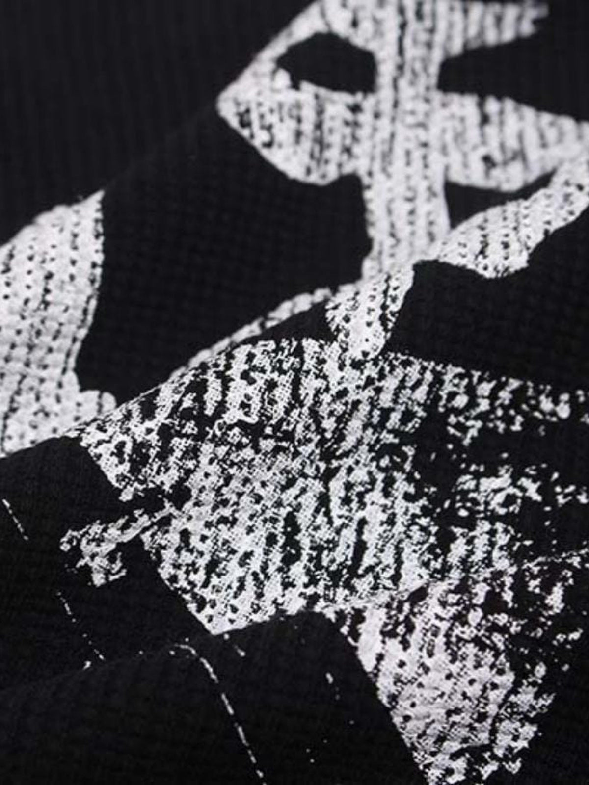 Waffle long sleeve graphic tee – print close-up | XoKool