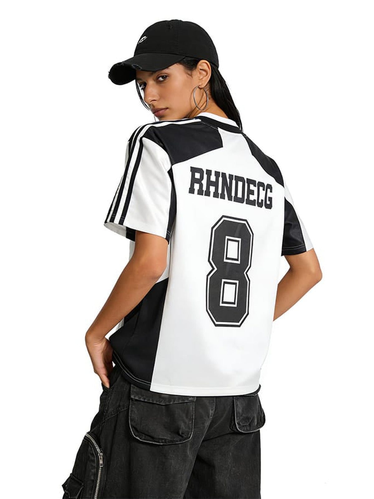Camiseta de fútbol retro – en modelo (mujer), espalda | XoKool