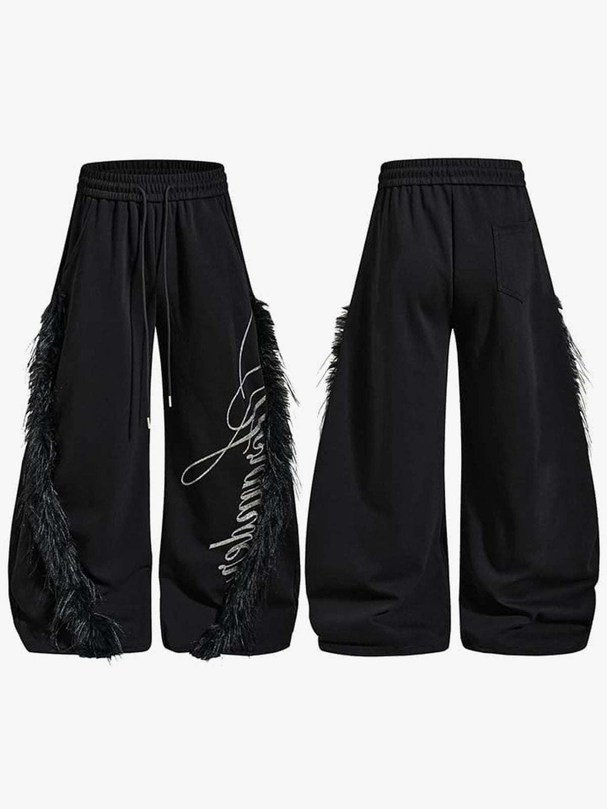 Jogginghose mit Fransen – Vorder- und Rückseite flach | XoKool