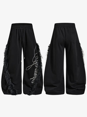 Jogginghose mit Fransen – Vorder- und Rückseite flach | XoKool