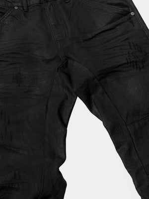 Schwarze Wide Leg Jeans – Schritt und Naht im Detail | XoKool