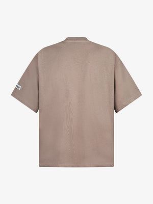 T-Shirt mit 3D-Buchstaben – Taupe, Rückansicht | XoKool