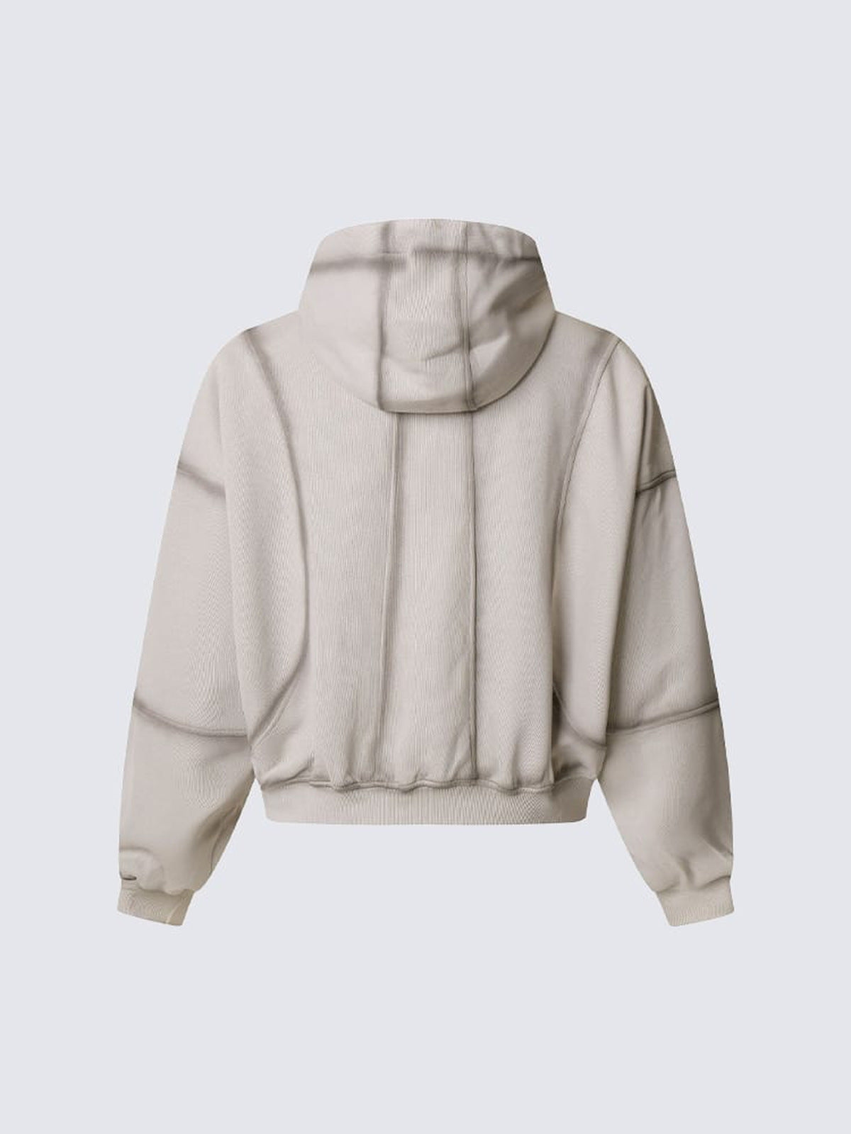Panel zip up hoodie – Beige, back view | XoKool