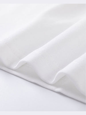 Camiseta sin mangas – blanco, detalle del bajo | XoKool