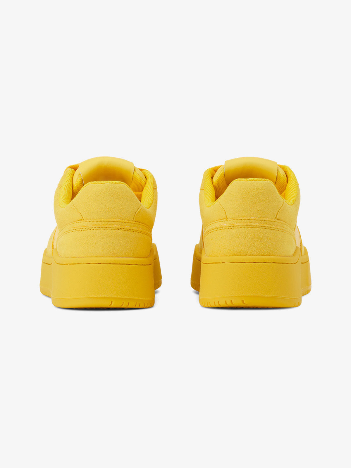 Chunky low top sneakers – Yellow, heels back view | XoKool