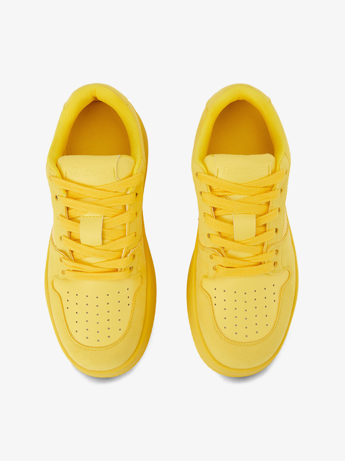 Chunky low top sneakers – Yellow, top view | XoKool