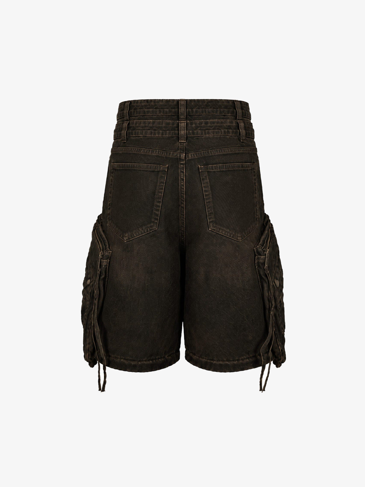 Shorts cargo marrón oscuro – marrón oscuro, trasera en plano | XoKool