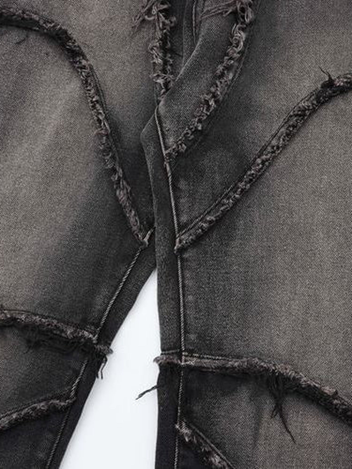 Frayed Wide Leg Jeans – frayed seam close-up | XoKool