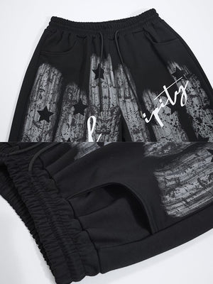 Jogginghose mit Farbprint – Schwarz, Detailaufnahme Bund und Tasche | XoKool