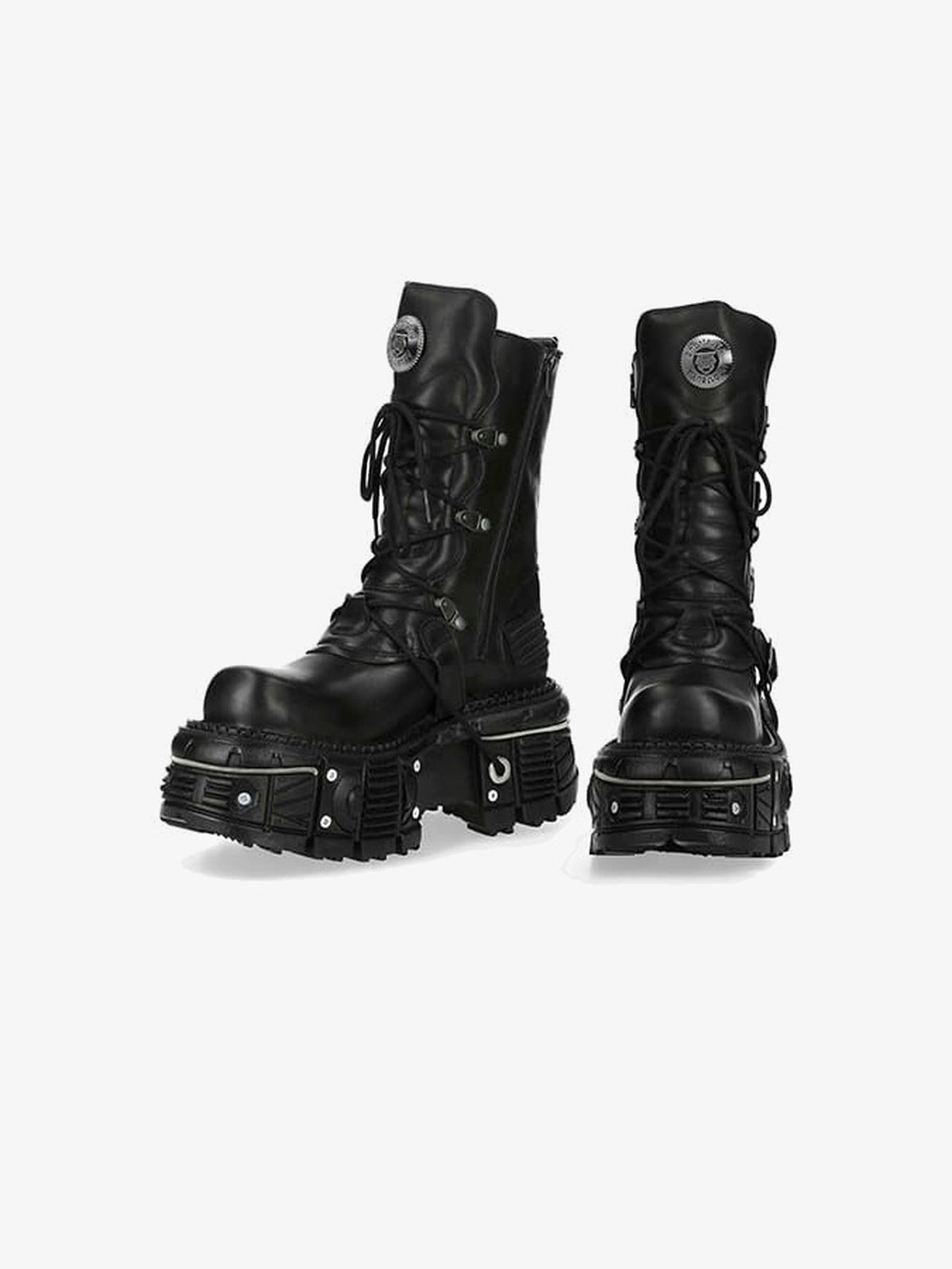 Gothic Plateau-Boots – Paar, Seiten- und Vorderansicht | XoKool