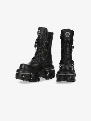 Gothic Plateau-Boots – Paar, Seiten- und Vorderansicht | XoKool