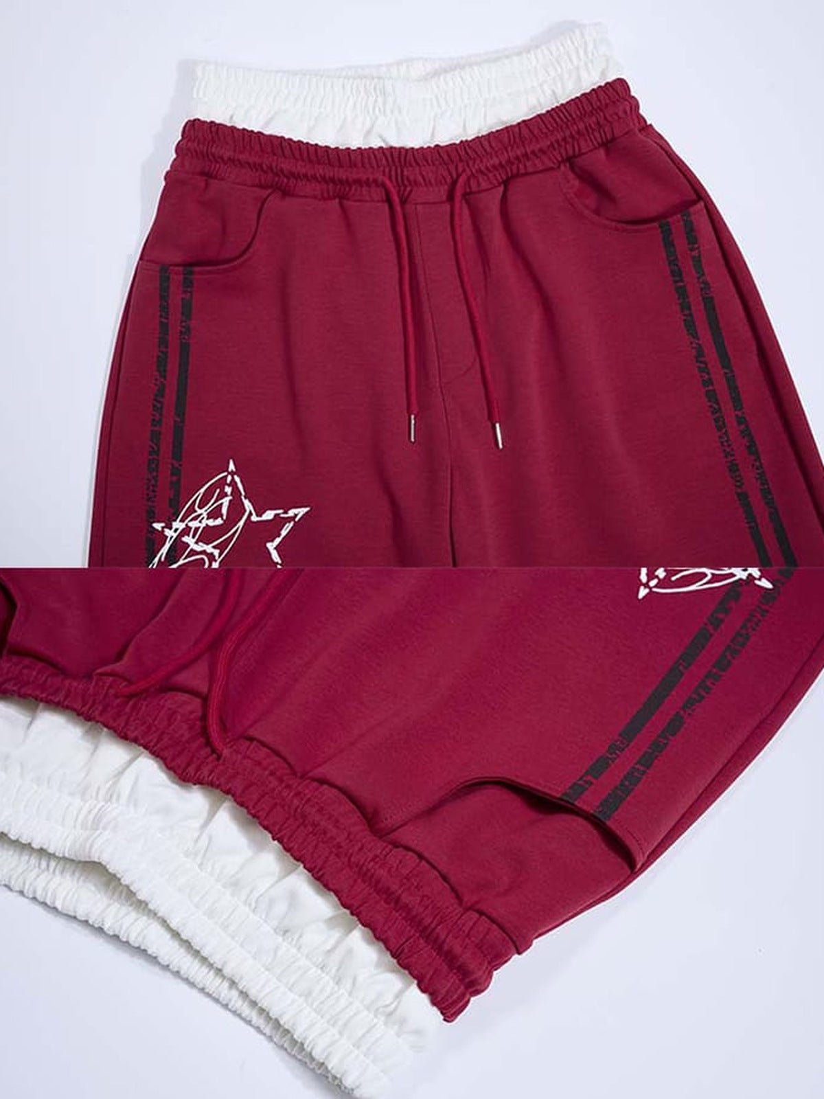 Star Jogginghose – Burgundy, Nahaufnahme Bund und Streifen | XoKool