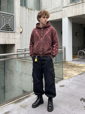Thorn print zip up hoodie – street photo | XoKool