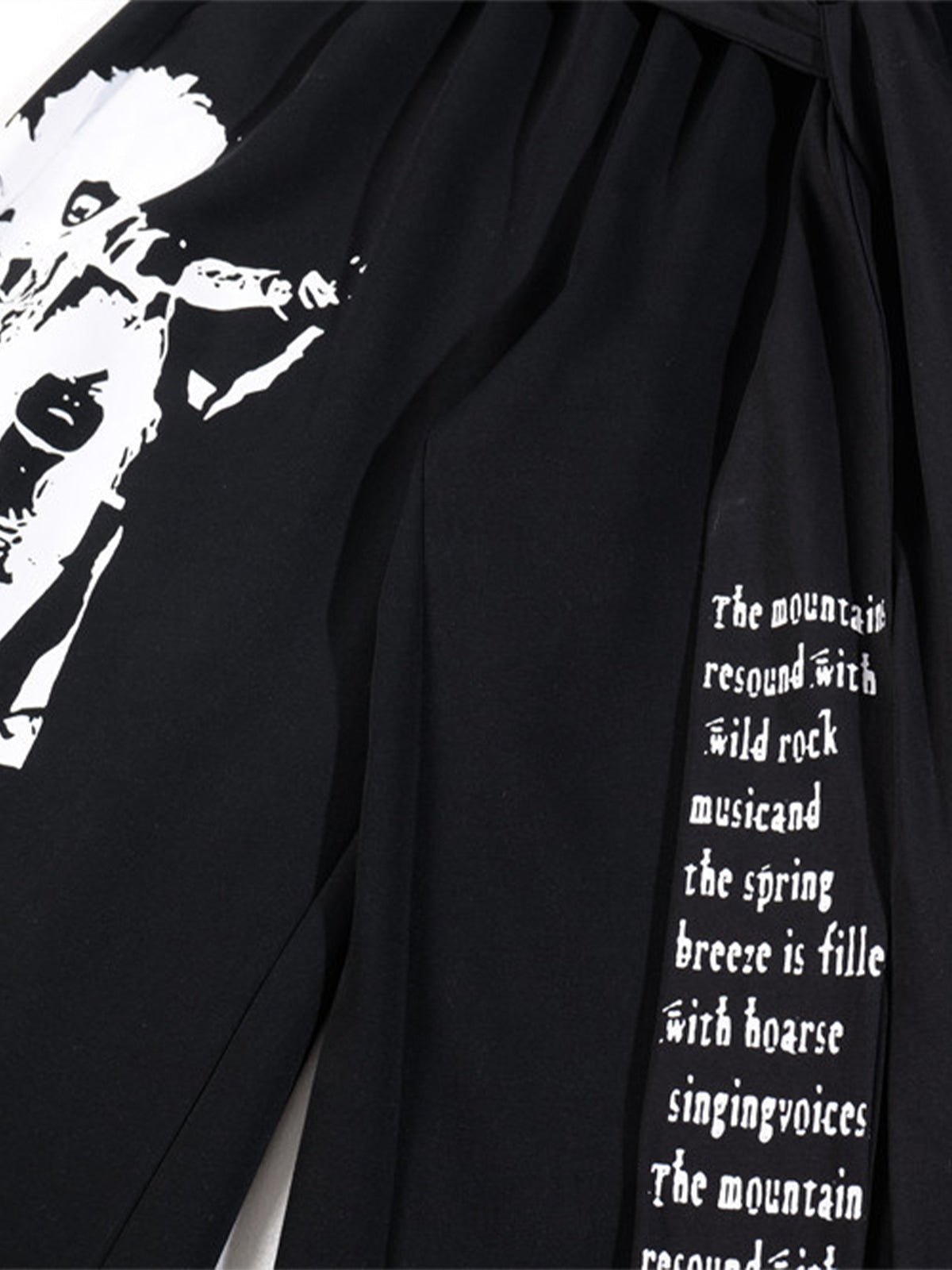 Dark Street Character Print Waist Strap Detail Barrel Pants - image 7